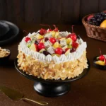 Fresh Fruits & Roasted Almonds Cake