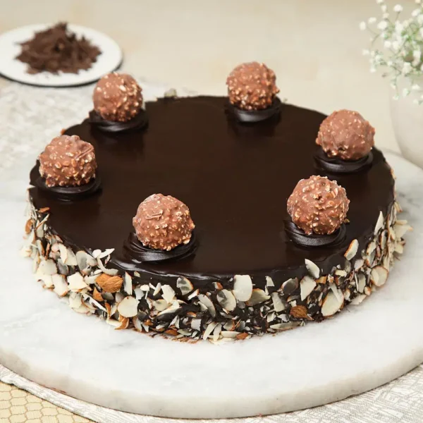 Chocolate Ferrero Rocher Almonds Cake