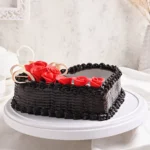 Heart Shape ChocoTruffle Cake With Fondant Roses